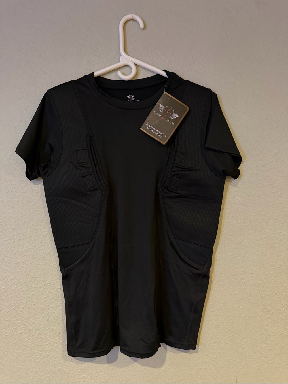 CCW Tactical Men's XL Black Concealed Carry Compression Holster Shirt NWT